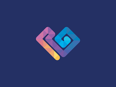 Juma Fit blue brand brand identity faceted fitness heart identity juma logo logo design logodesign mark polygonal purple spiral tribal vibrant yellow