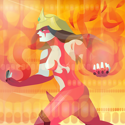 Elemental HERO Burstinatrix elementalhero flat graphic art illustration vector vector illustration yugioh