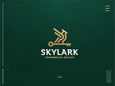 SKYLARK abstract logo behance bird logo brand identity dribble gold icon logo logodesigner logoroom logoshift realestate