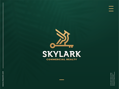 SKYLARK abstract logo behance bird logo brand identity dribble gold icon logo logodesigner logoroom logoshift realestate