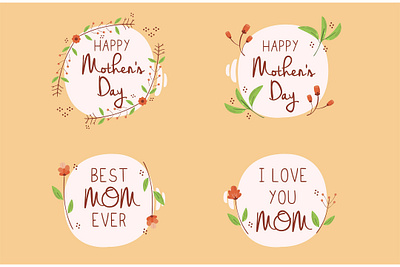 Happy Mother s Day Lettering Badge Illustration badge bundle celebrate day happy illustration label lettering mother vector