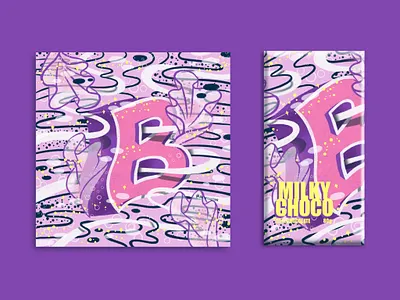 2021 36DOT Series - Letter B 36 days of type 3d chocolate packaging hand drawn hand lettering illustration milky way procreate whimsical