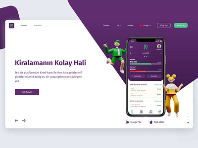 Header: RezyPay app design illustration interface landing ui ux website