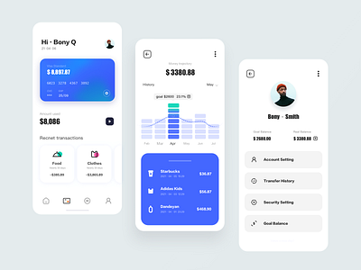 Bank Credit Card App-2 app design icon ui ux