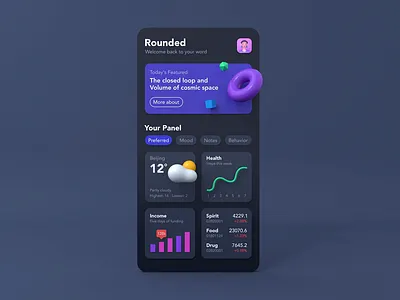 3D interface blue blues c4d cloud curve dark data design green interface light purple stock sun ui weather white