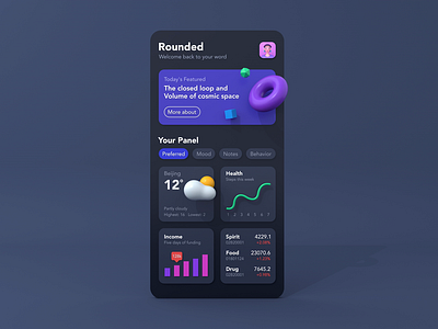 3D interface blue blues c4d cloud curve dark data design green interface light purple stock sun ui weather white