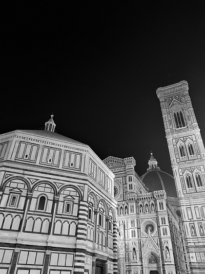 Florence Cathedral architecture black white cathedral church constrast dark florence italy night photo photography shot