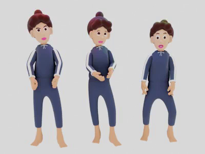 Her name is J 3d branding character design emotion