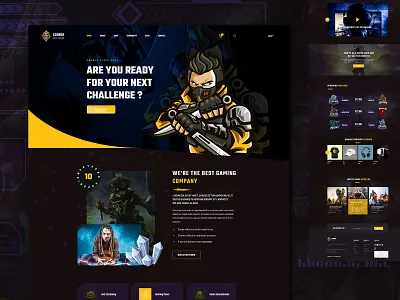 Gameing template design game art game ui game ui design game uiux landing page portfolio top designer typography ui trend uiuxdesign wpthemeshaper