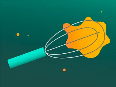 Whisk adobe illustrator baking batter cake chef cook cookies cooking flat food gradient illustration kitchen restaurant splatter teal utensils vector whisk