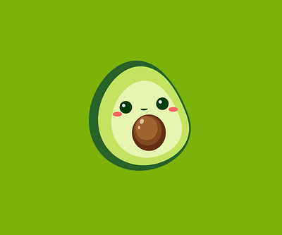 avocado digital art flat illustration minimal