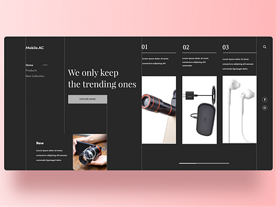 Electronics Accessories animation design minimal new typography ui ux web web design webdesign