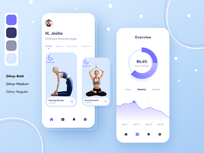Yoga App Concept UI Design app concept clean app clean ui clean ui ux color dashboard app dashboard design dashboard ui font icon illustration ios app ios app design ui design ui ux design workout workout app yoga app yoga app concept ui design