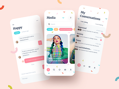 Mental Health Support App app design clean design health health app illustration ios design mental mental health awareness mobile app mobile ui sketch support ux