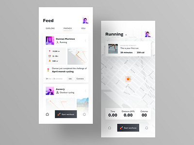 Workout App UI Design 🔥 app design cycling fitness fitness app fitness tracker running uidesign uiux ux design workout app