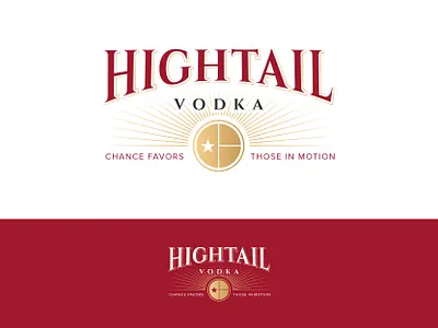 Hightail Vodka - Logo Design alcohol alcohol branding design gold illustrator label logo luxury premium red texas vodka