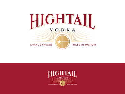 Hightail Vodka - Logo Design alcohol alcohol branding design gold illustrator label logo luxury premium red texas vodka