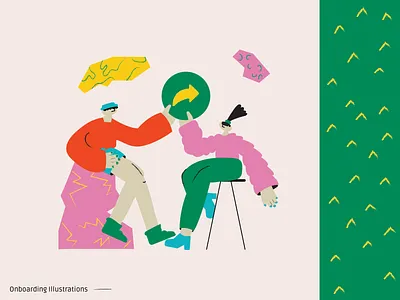 Share app illustration character colorful flat illustration onboarding onboarding illustration pink texture ui web illustration