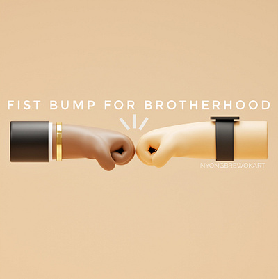 Fist Bump For Brotherhood 3d 3d artist 3dblender avatar avatar icons blender branding design illustration illustrator logo modelling ui