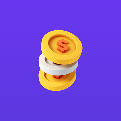c4d-金币练习 design icon ui