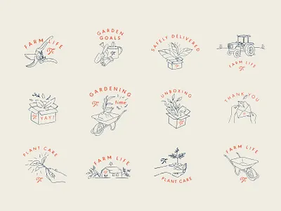 The Tree Center Social Media branches branding care concept design farm garden icon icons illustration illustrations lettering life logo plant system trees ui unboxing ux