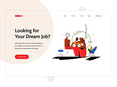 Looking for your dream job ? branding character design dream find job flat home homepage illustration inspiration job landing logo minimal search ui ux vector web website