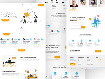 English Forward UI Makeover clean design illustration minimal ui typography uidesign uiux web design web ui web uiux website design