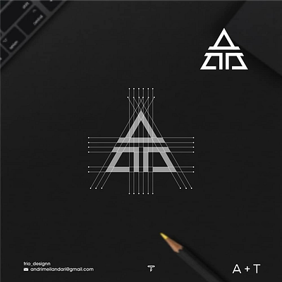 AT monogram logo art branding clean design graphic design icon illustration logo typography vector