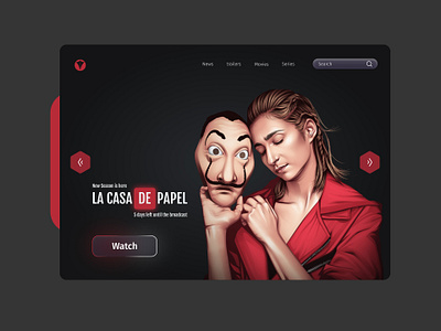 watch online series cinema film films la casa de papel money heist online series serial serie series trailer trailers ui ui design uiux user experience user interface ux watch online watches watching