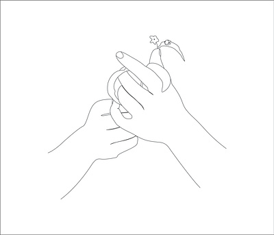 illustration work abstract art art best artist hand line hand with flower minimalist one line art one line drawing