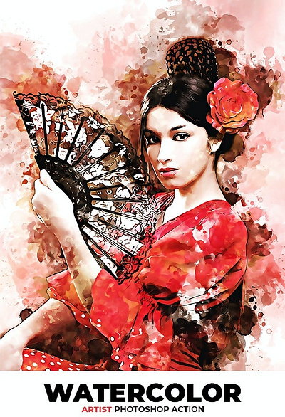Watercolor Artist Photoshop Action abstract acrylic action artist artwork best brush creat creative draw effect illustration portrait wallpaper watercolor drawing modern photoshop professional sketch