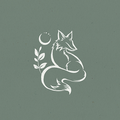 Wild Fox animal botanical brand branding fantasy flowers fox fox illustration fox logo identity illustration lineart logo logotype magic magical moon nature wild animal wildlife