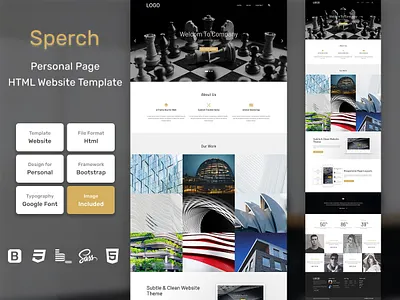 Sperch Personal Page HTML Web Template V1.0 bem blog business homepage html personal portfolio sass shop store web website