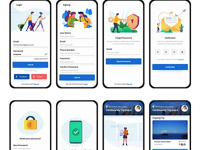 "My Trip Event" UI/UX Design For Client Work