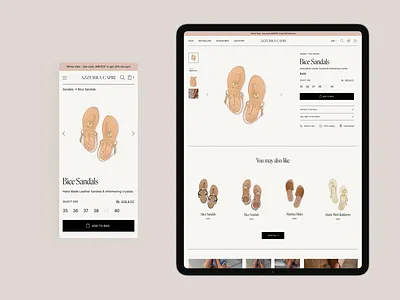 Azzurra Capri - Sandal Store 👡 branding design ecommerce ecommerce design ecommerce shop ipad ecommerce product page sandals shoes store shop shopify store store design typography