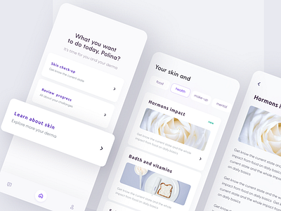 Derma App - Posts app app design app ui clean ui health health app healthcare information architecture interface mobile app mobile ui ui ui design ux