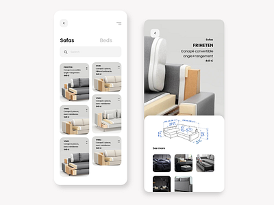 Canapi app app canapé design ikea sofas ui ux