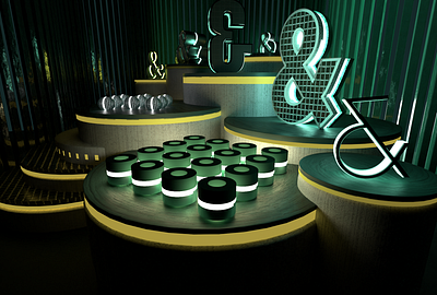 Ampersand stand 3d 3d modeling geometric