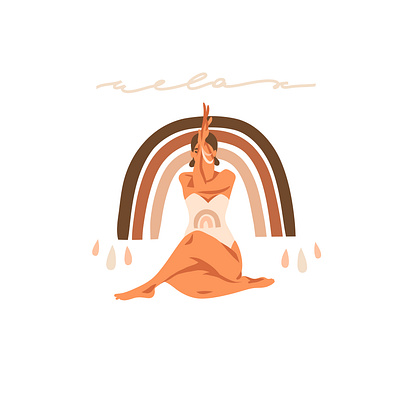 Relax yoga abstract adobe draw adobe illustrator art branding cartoon design digital art digital illustration girl graphic design illustration ipad pro people people logo procreate vectorart woman logo yoga yoga pose