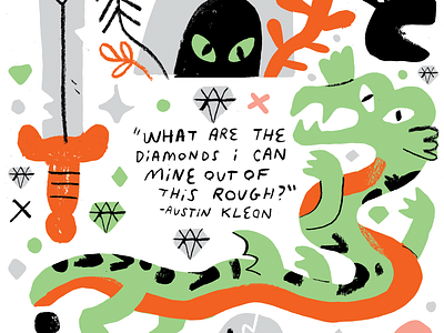 Austin Kleon on Creative Pep Talk austin kleon creative career creative pep talk creativity design dragon illustration podcast quote sword