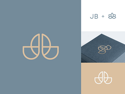 JB + Flower brand branding elegance elegant female flower identity initial jb jewellery jewelry logo luxury monogram pictorial mark simple store symbol waterlily woman