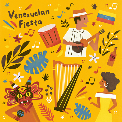 Venezuelan Music folklore illustration music