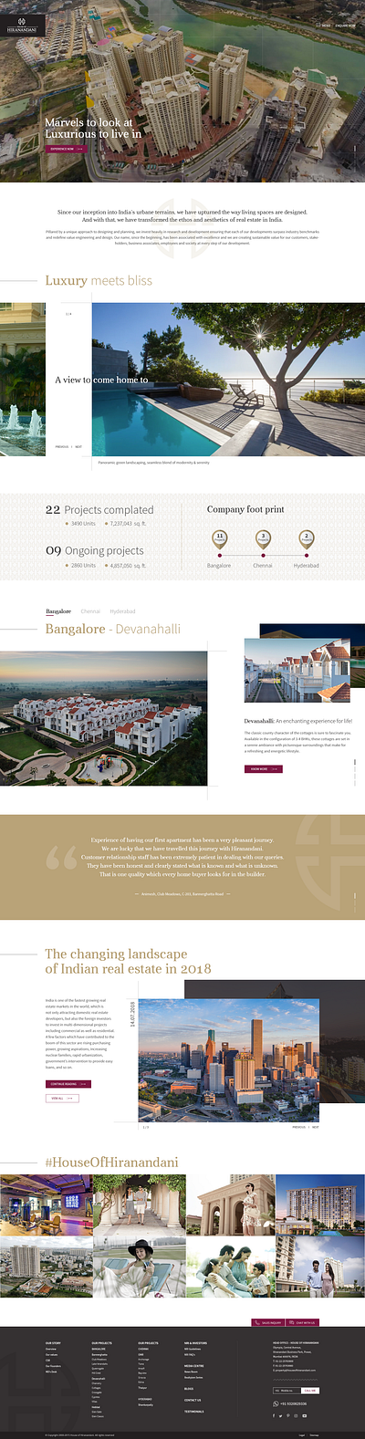 Hiranandani ui website design