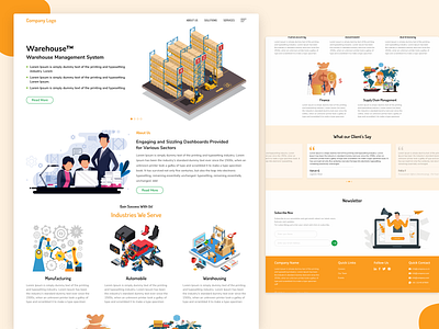 Website - Warehouse based Company banner design illustration industry logisitcs logistics company services software solution testimonial ui ux warehouse warehouse management warehouse store web design website website banner website concept website design