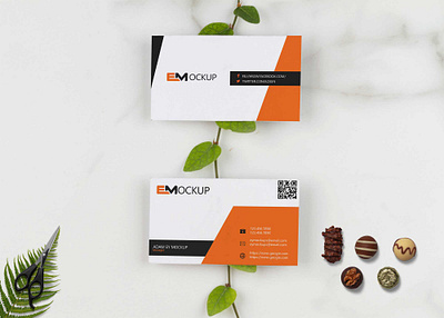 Free Business Card Mockup Scene business card cards ui design free illustration psd mockup scene ui