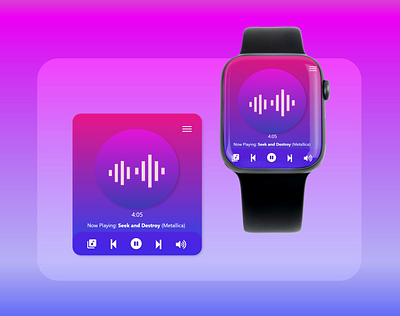 Daily UI #9 - Music Player app design smartwatch ui