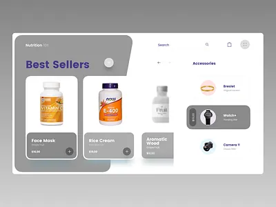 Nutrition Dashboard clean design graphic design illustrator minimal typography ui ux web website