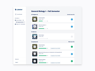 My Labster - Assignements app design flat ui ux web website