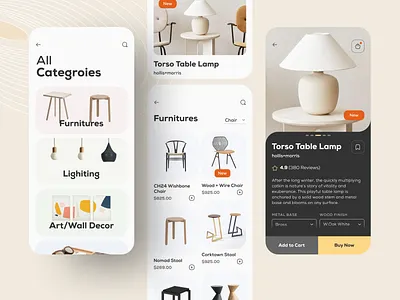 eCommerce mobile app design 2021 design 2021 trend app best shot bulb design ecommerce app furniture interior ios lamp lighting mobile app design realestate trendy design typography ui ui design ux web deisgn