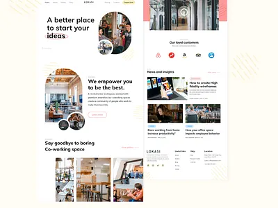 Co-working Space LOKASI web design concept adobe xd adobexd concept coworking space dailyui design ui webdesign website white